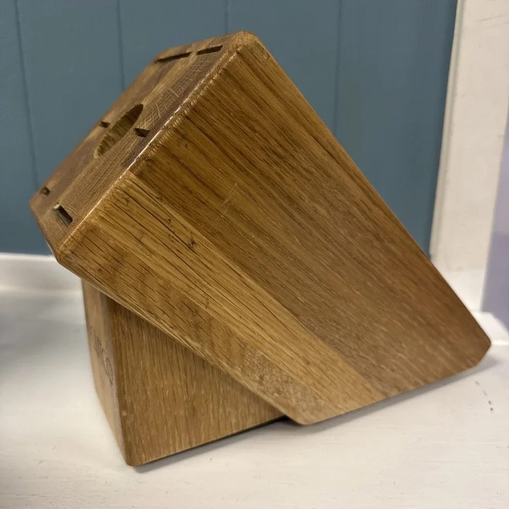 CUTCO Knife Block‎ 7 Slot Galley Set Honey Oak Made in the USA BLOCK ONLY